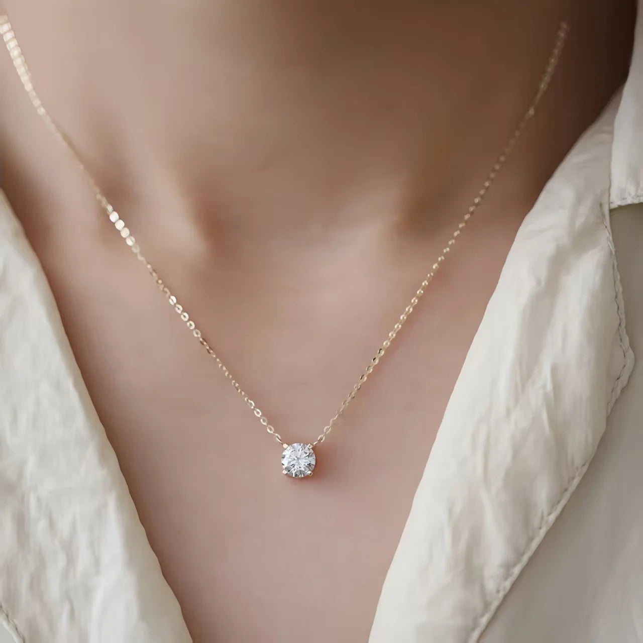 Aurora Zircon Clavicle Necklace