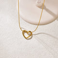 titanium steel hollow heart necklace