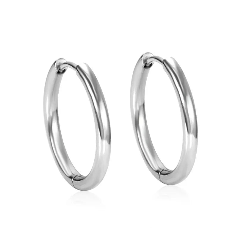 Edge Black Hoop Earrings