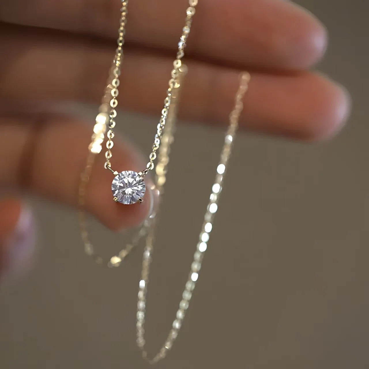 Aurora Zircon Clavicle Necklace