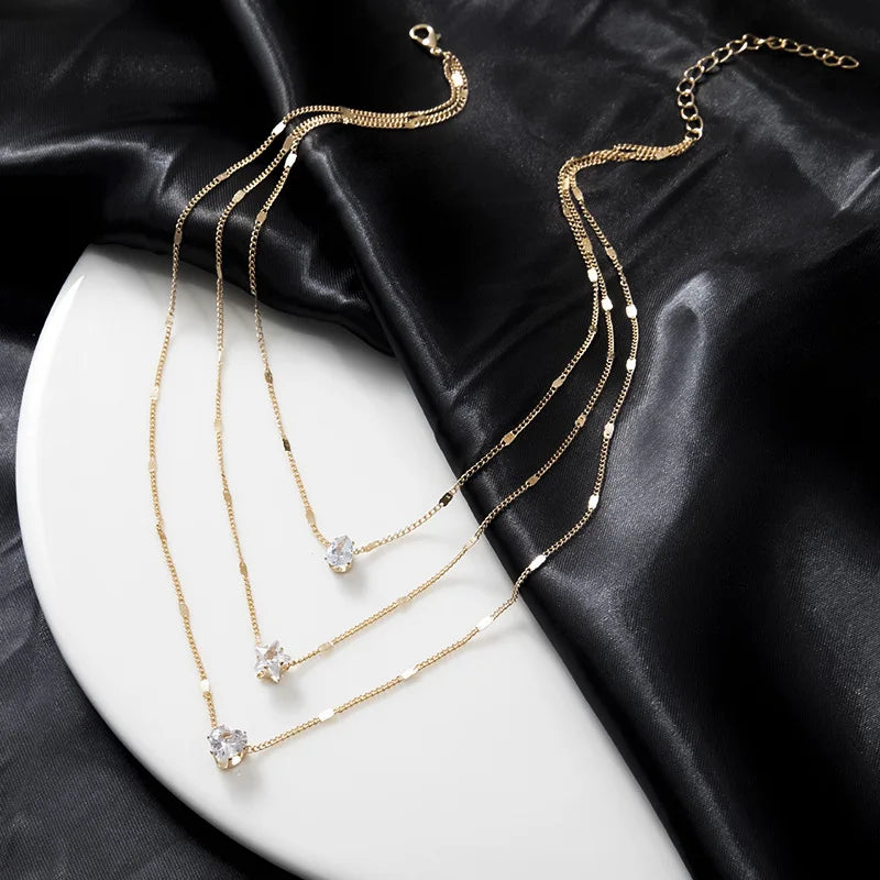 Multilayer Chain Choke Shiny necklace