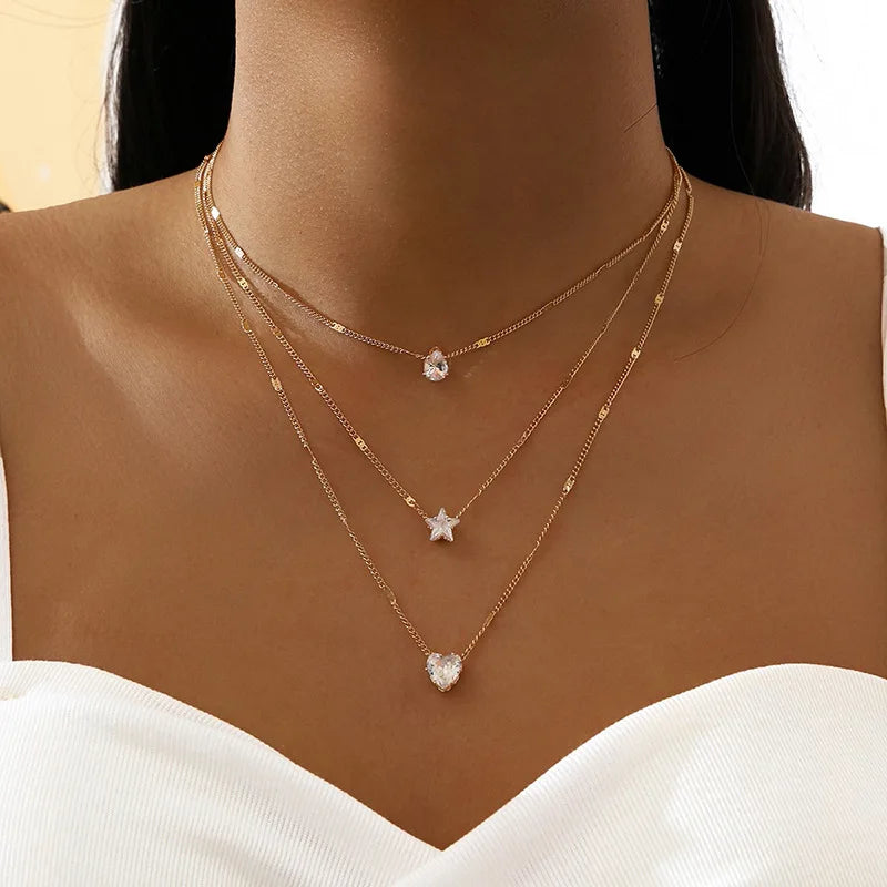 Multilayer Chain Choke Shiny necklace